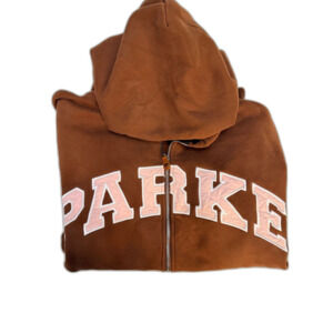 Parke Zip Up Hoodie - Brown & Rose  **SOLD OUT** Size L/XL